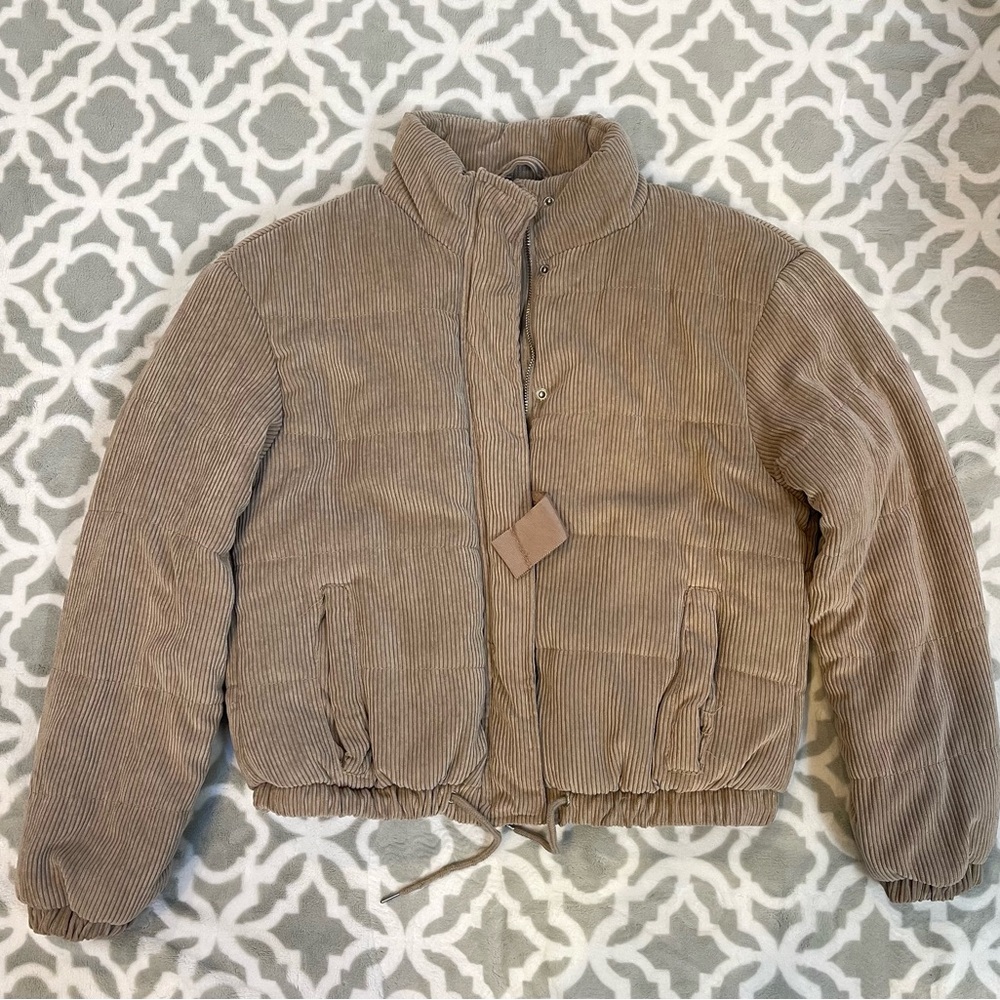 Ashley Outerwear Beige Corduroy Jacket Size L